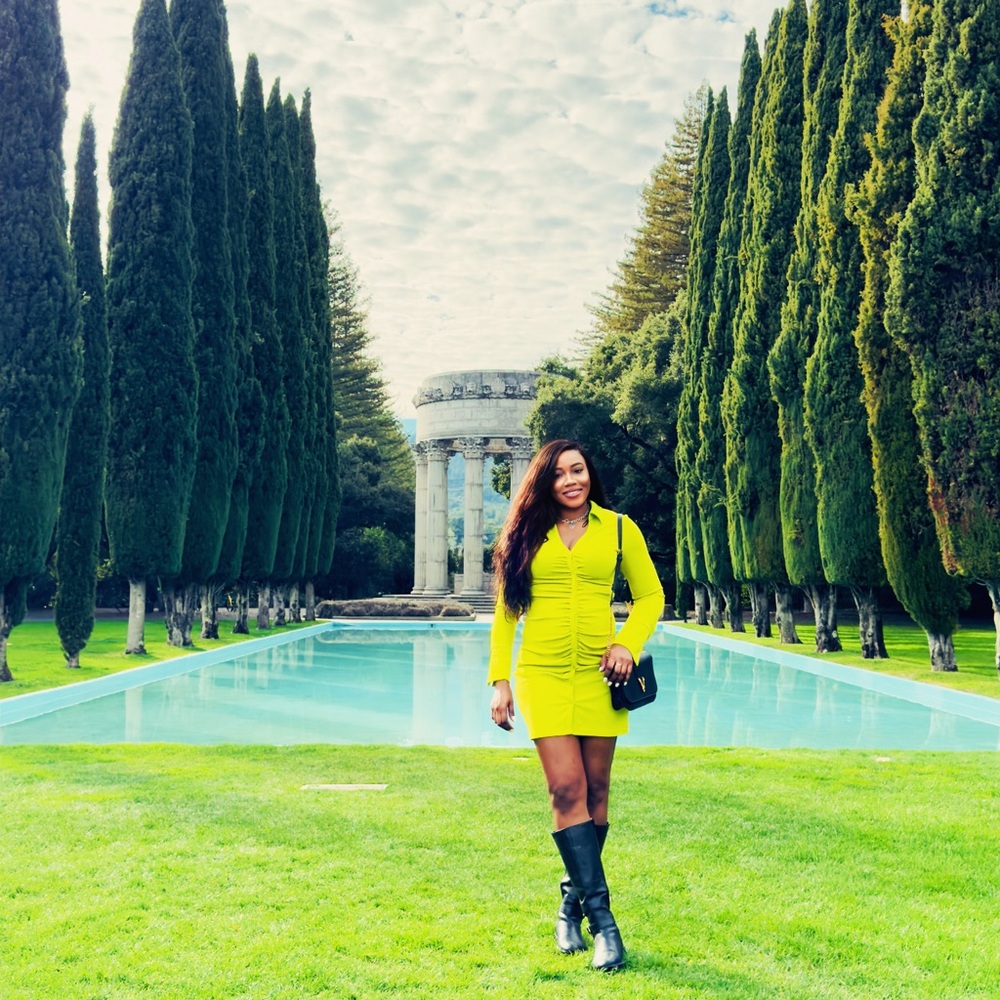 H&M Lime Green Long Sleeve Dress